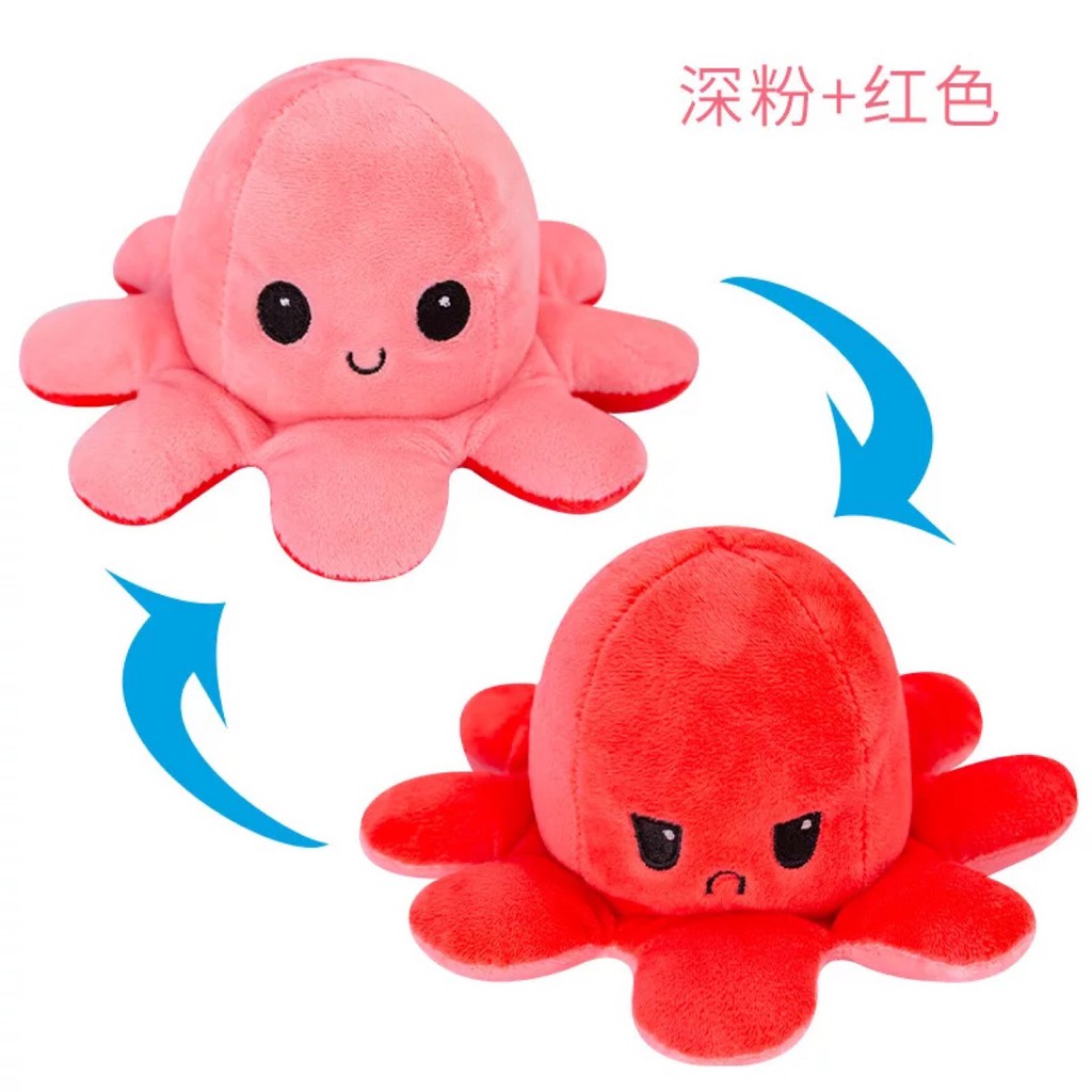 🐳Flip Octopus Doll TIKTOK Reversible Octopus Plush Reversible Bipolar ...