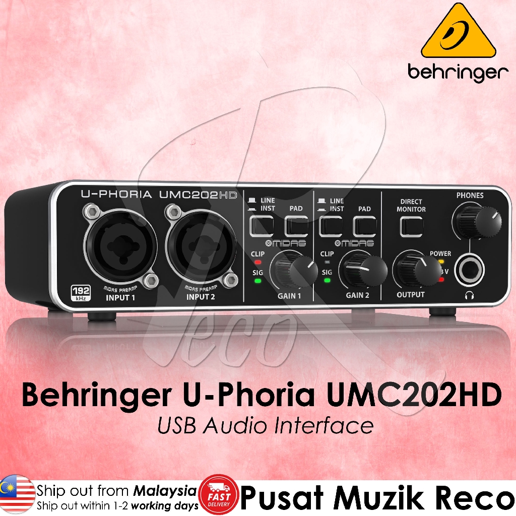Behringer UPhoria UMC202HD USB 2.0 Audio Interface UMC202HD U Phoria