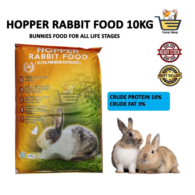 HOPPER RABBIT & GUINEA PIG FOOD (ULTRA PREMIUM EXTRA) 10KG | Shopee ...