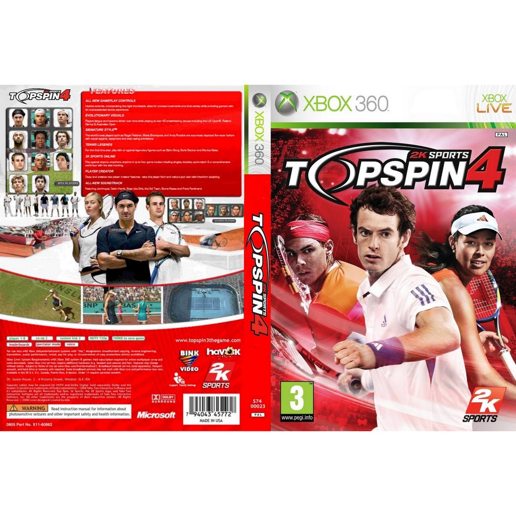 Top spin 4 xbox hot sale 360