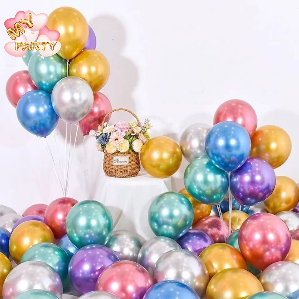 30/50Pcs Belon 10 Inch Metal Latex Balloons Birthday Party Anniversary ...