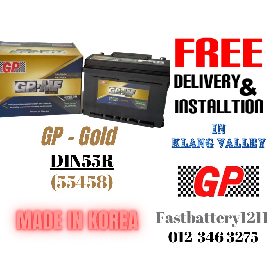 GP GOLD *DIN55R MF Car Battery - Free Delivery + Installation In Klang ...