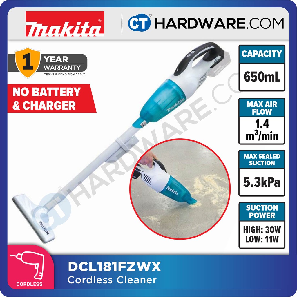 MAKITA DCL181FZWX CORDLESS VACUUM CLEANER 18V WITHOUT BATTERY CHARGER Shopee Malaysia