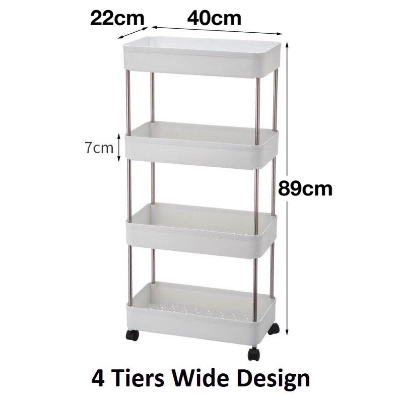 New Design 3/4 Tiers Kitchen/Dapur Troley Rack Trolley Dapur Bathroom ...