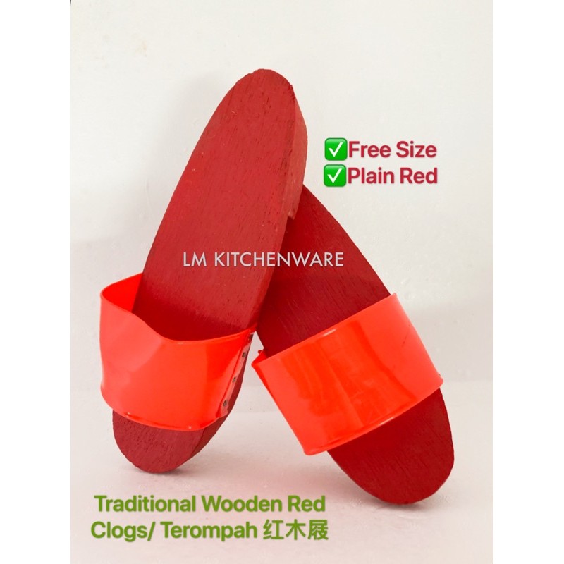 Red wooden clogs shop