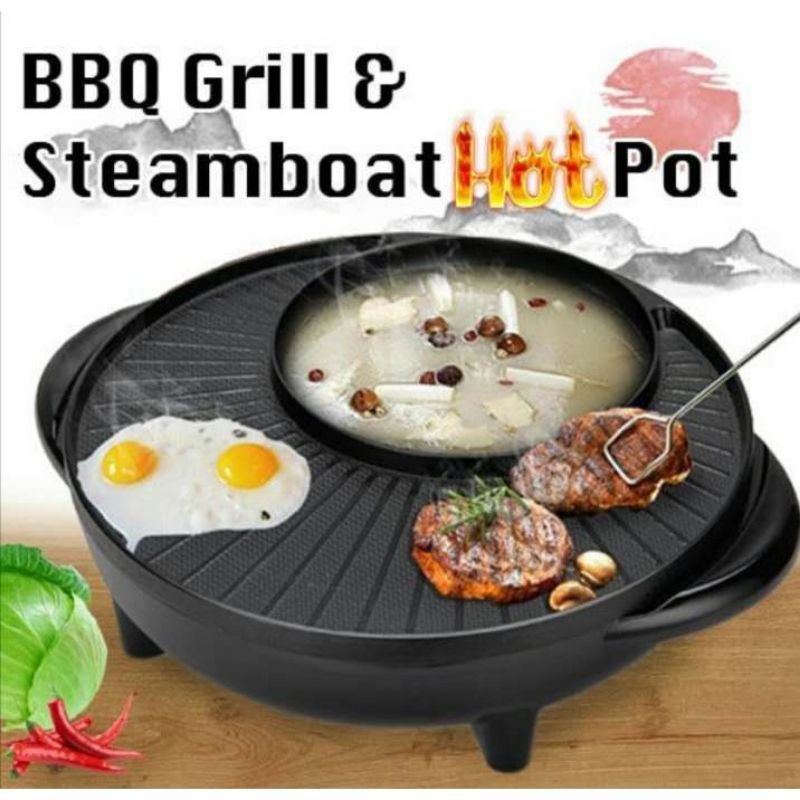 Ready Stock Steamboat & bbq grill pot (multifunction) | Shopee Malaysia