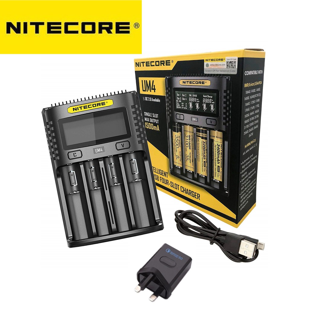 Nitecore Charger UM4 Smart LCD Display USB Fast Charger | Shopee Malaysia