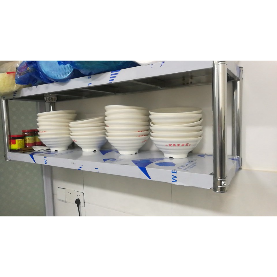 【READY STOCK】Stainless steel wall-mounted kitchen shelf Di Dinding Rak ...