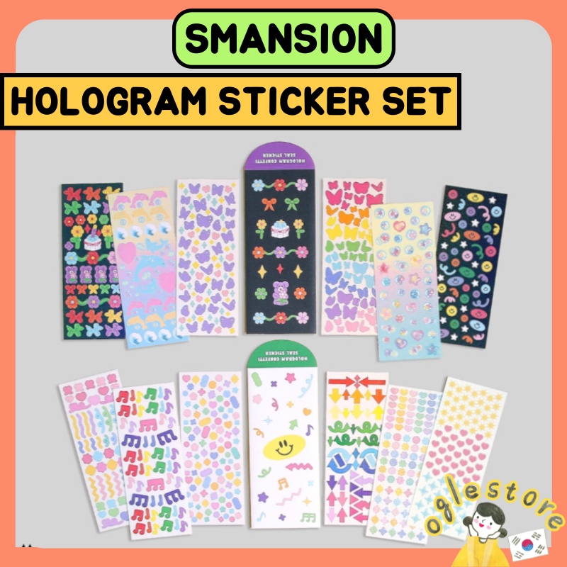 Secondmansion Hologram Confetti Stickers 12EA SET Remover Seal Sticker