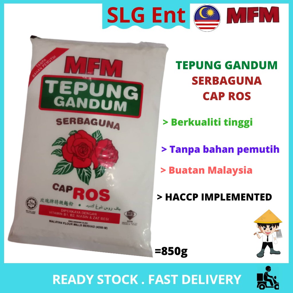 [ Ready Stock ] Tepung Gandum Cap Ros 850g Shopee Malaysia