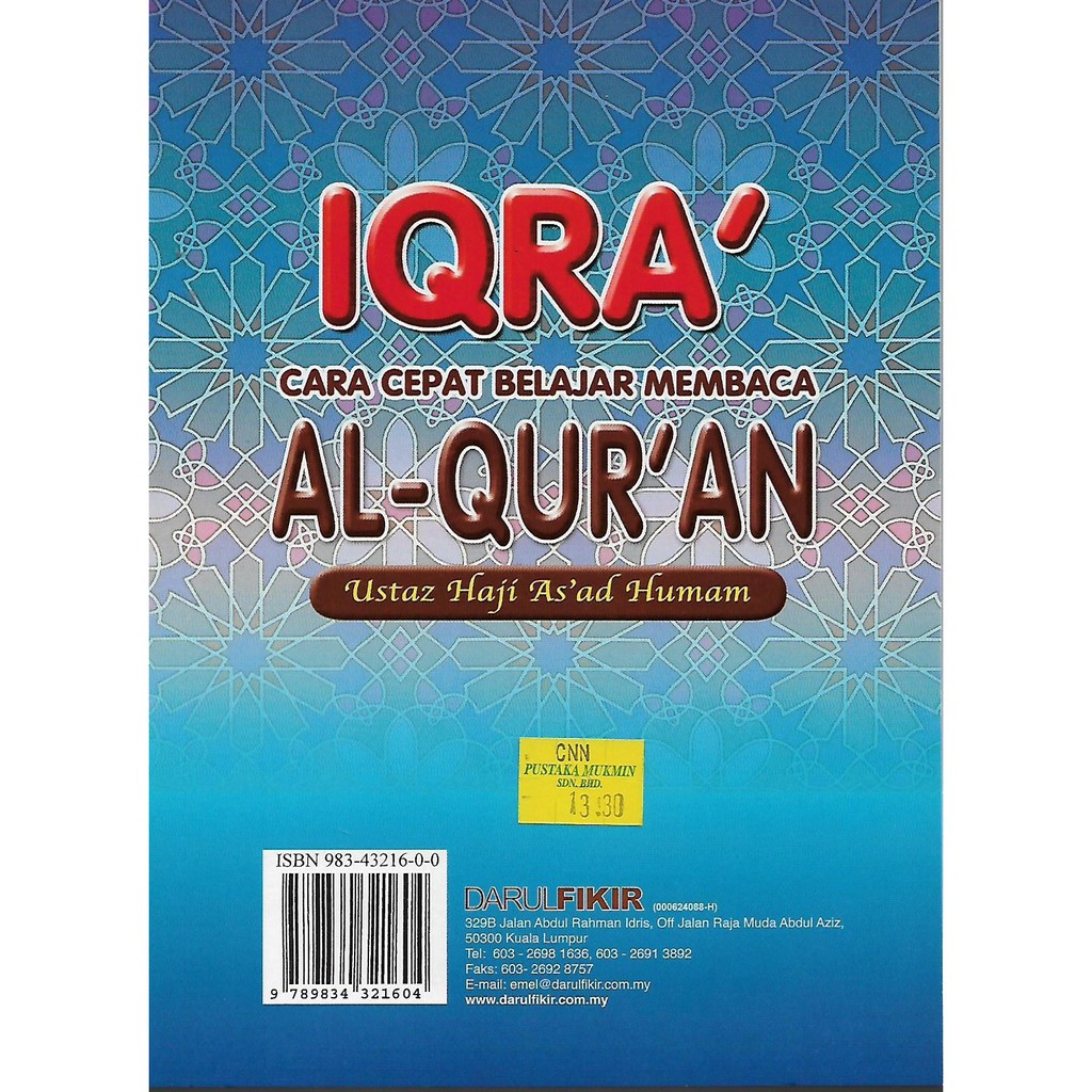 Iqra (Cara Cepat Belajar Membaca Al-Quran) | Shopee Malaysia