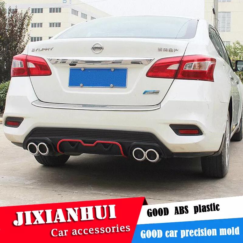 Glossy Black Rear Bumper Lip Spoiler & Diffuser Kit – For Nissan Sentra – Splitter Wrap Angles
