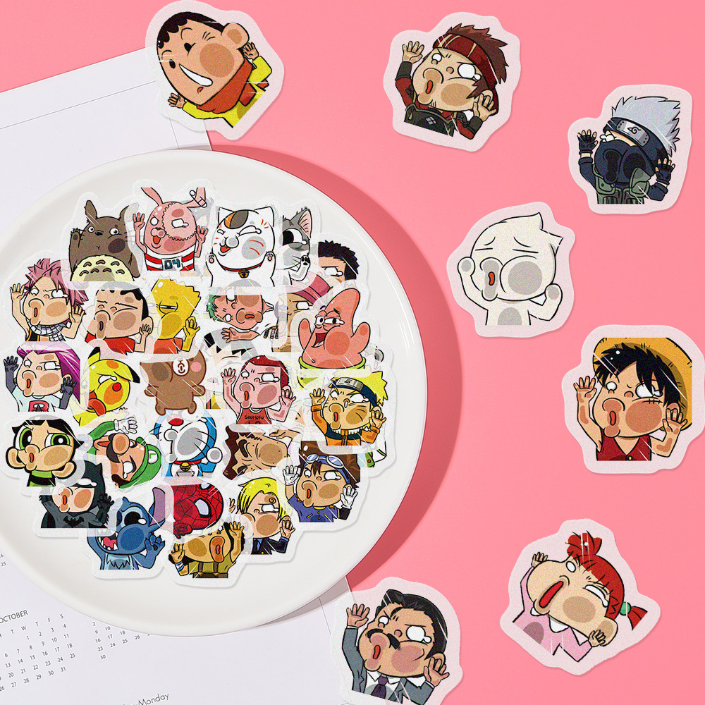 Cartoon cartoon glass characters and paper hand account stickers photo ...