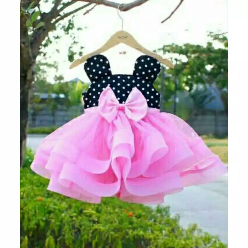 princess polly baby blue dress Minmie Mouse Dress For Baby Girl 1st Birthday Set Party Dress Ootd Baby  Dress For Girl 1 2 Years Old