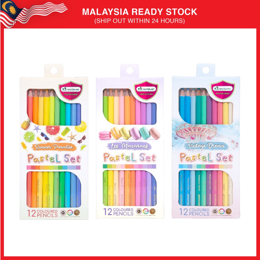 Master Art Pastel Set Colour Pencils 12 Colours | Shopee Malaysia
