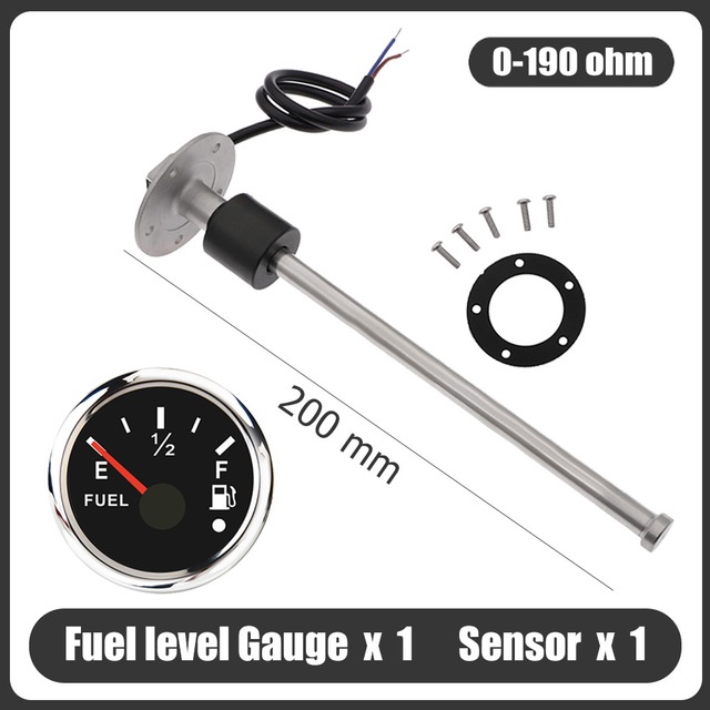 52MM Gauge Fuel Level Gauge 0-190 Ohm Oil Tank Level Indicator Meter ...