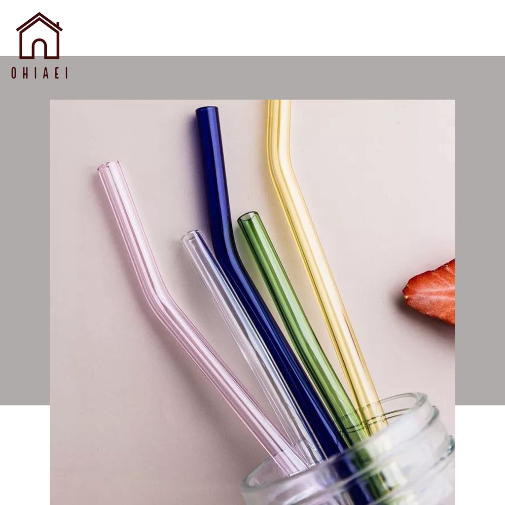 Glass Straw/ Ins Style Glass Straw/ Reusable Straw/ Drinking Straw ...