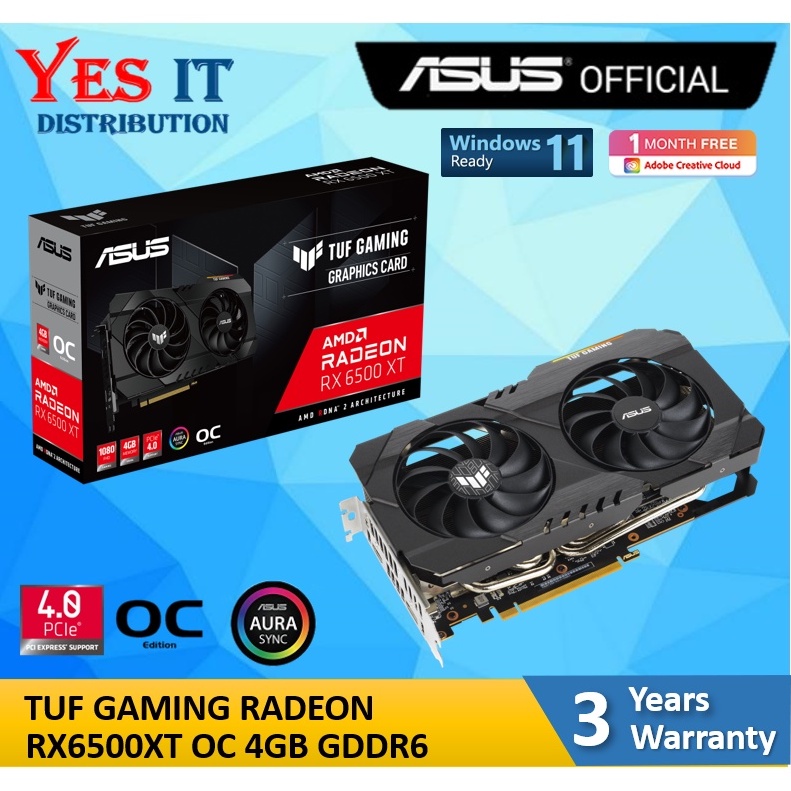 ASUS TUF Gaming AMD Radeon RX 6500 XT 4GB GDDR6 OC Edition