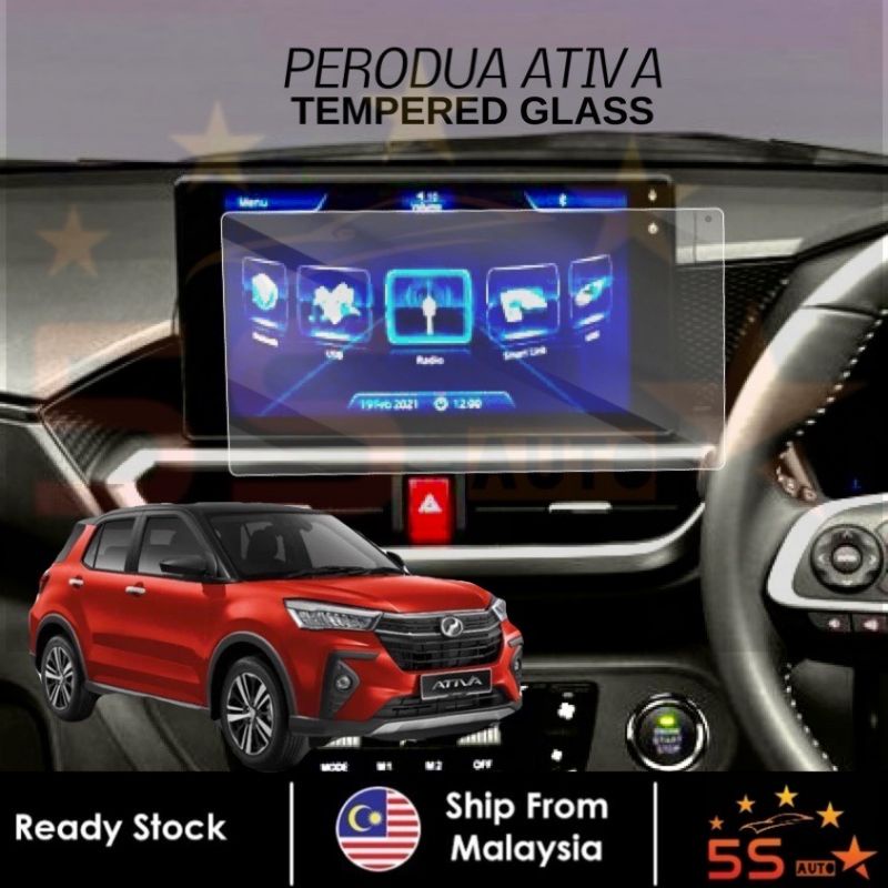 (Tempered Glass) Perodua Ativa 2021 Head Unit Navigation Screen