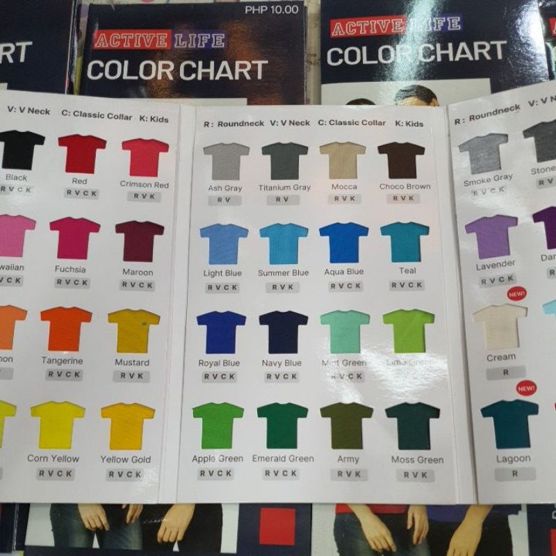 ACTIVE LIFE COLOR CHART Limited na lang ito kasi wala na sa Factory