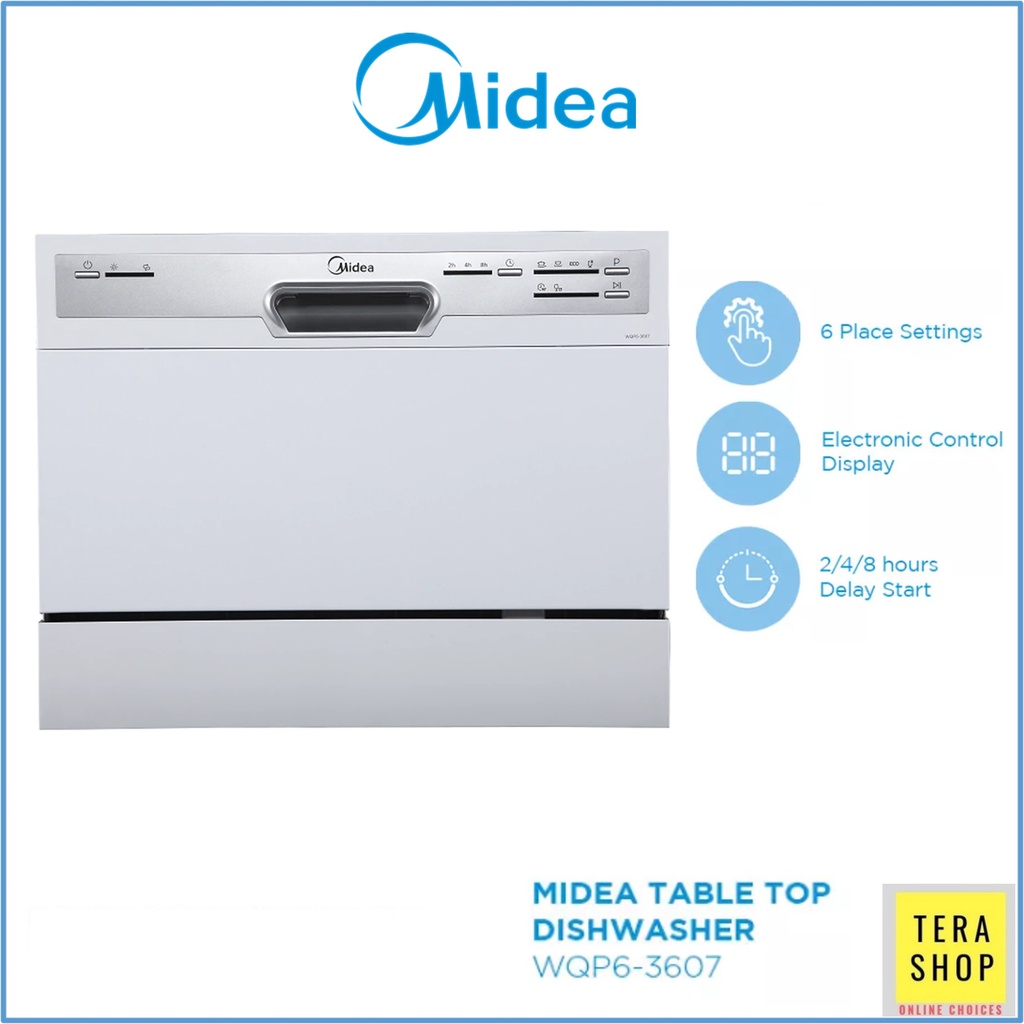 Midea WQP63607 Table Top Dishwasher Mesin Cuci Pinggan Shopee Malaysia