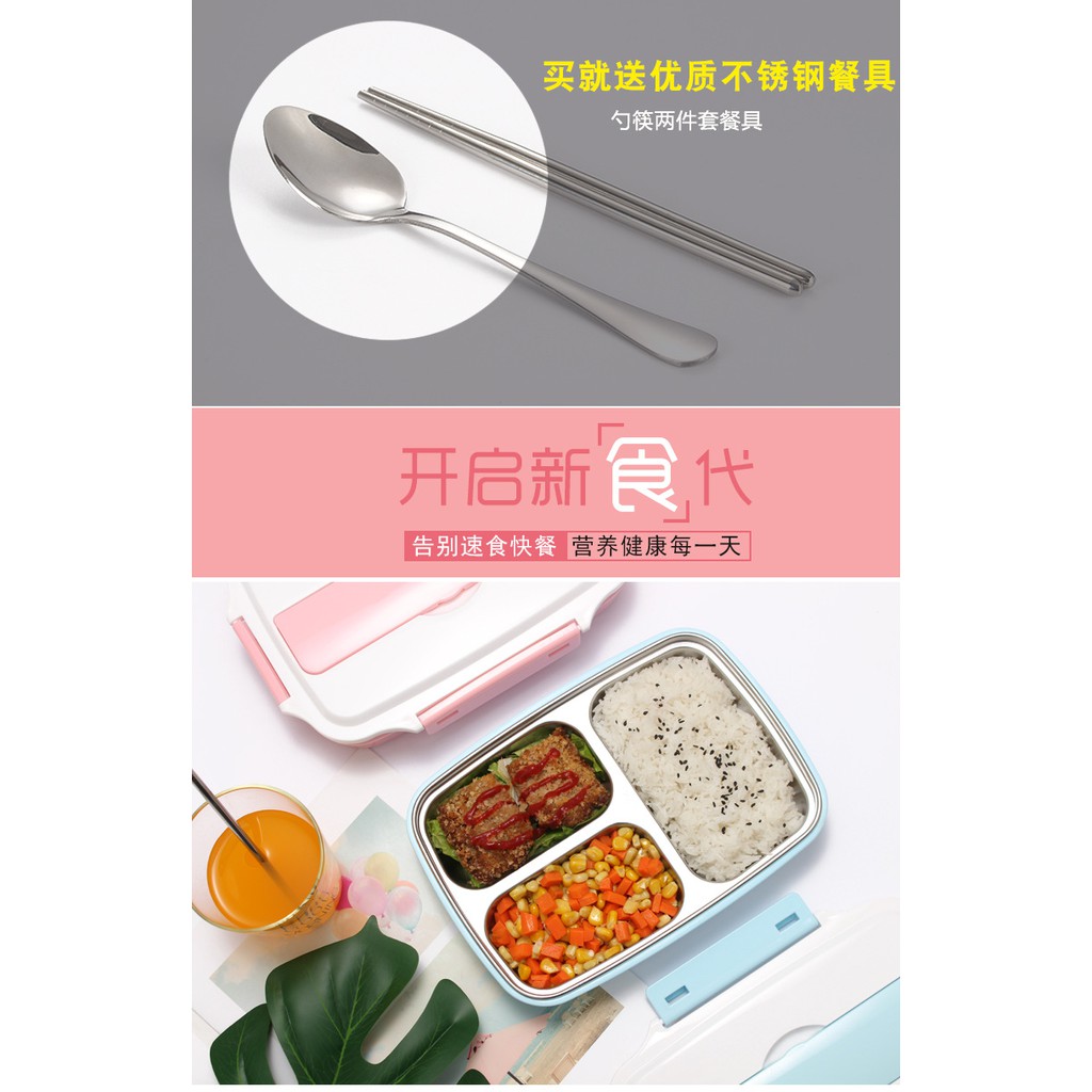 304 Stainless Steel Bento Thermal Container Complete With Chopstick