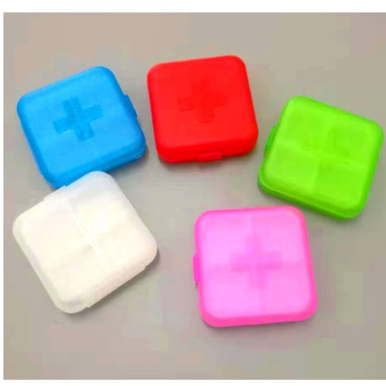 Cross four grid small pill box thickened portable portable health care ...