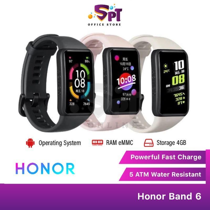 Smartband Honor Band 6 Rosa, Schermo AMOLED 1.47", Monitoraggio Sonno E SpO2, Autonomia 14 Giorni, Resistente All'acqua 5 ATM