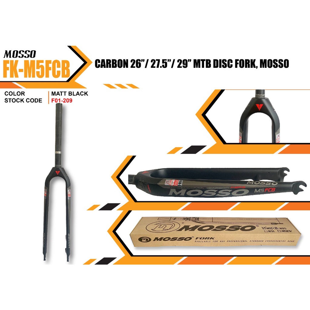 Bicycle Fork Mosso M3 Rigid Fork Mosso Rigid Fork Carbon Mosso