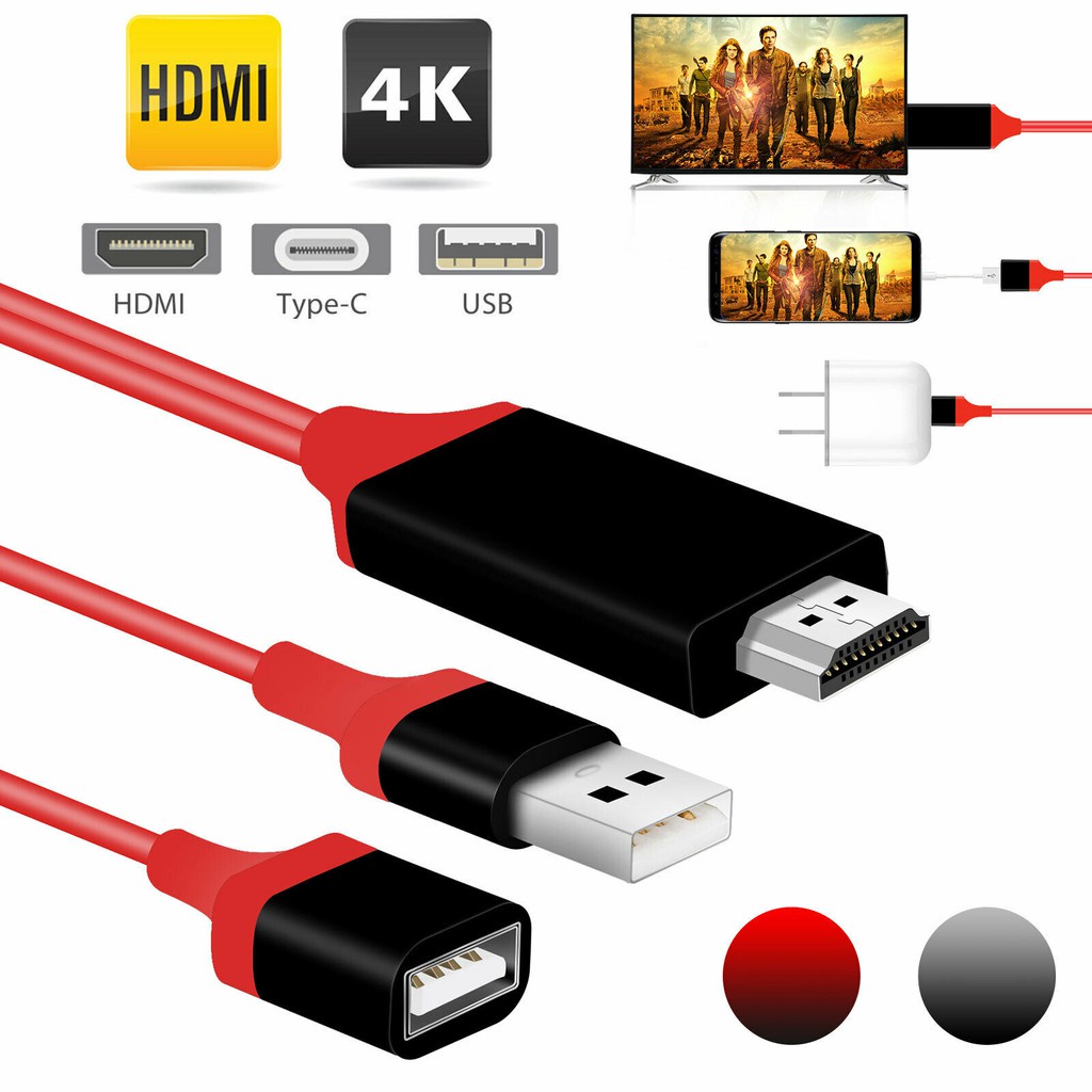 Universal 1080P HD HDMI Cable For I Phone Android Type-C to HDMI HDTV  Adapter USB Cable | Shopee Malaysia