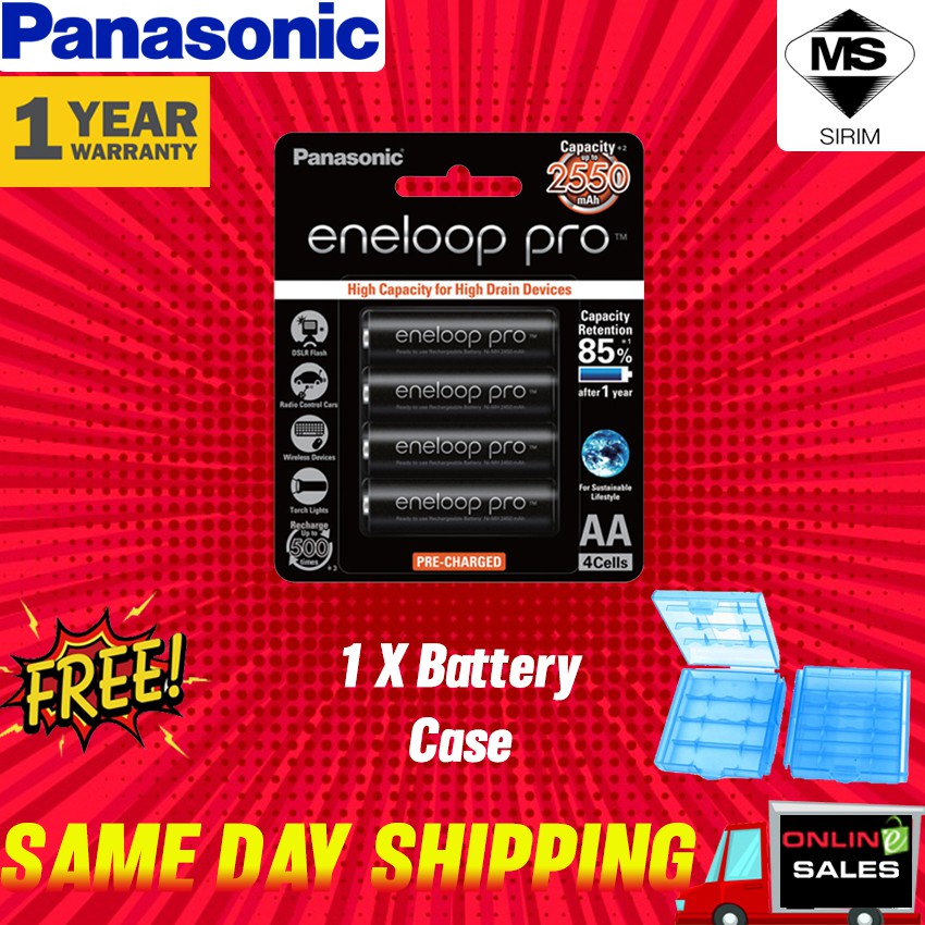 Panasonic Eneloop Pro Aa 4pcs Rechargeable Battery 2550mah Capacity