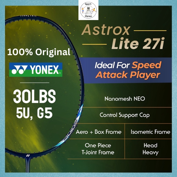 YONEX ORIGINAL Astrox Lite 27i (Dark Navy) Badminton Racket - 5UG5 30 ...