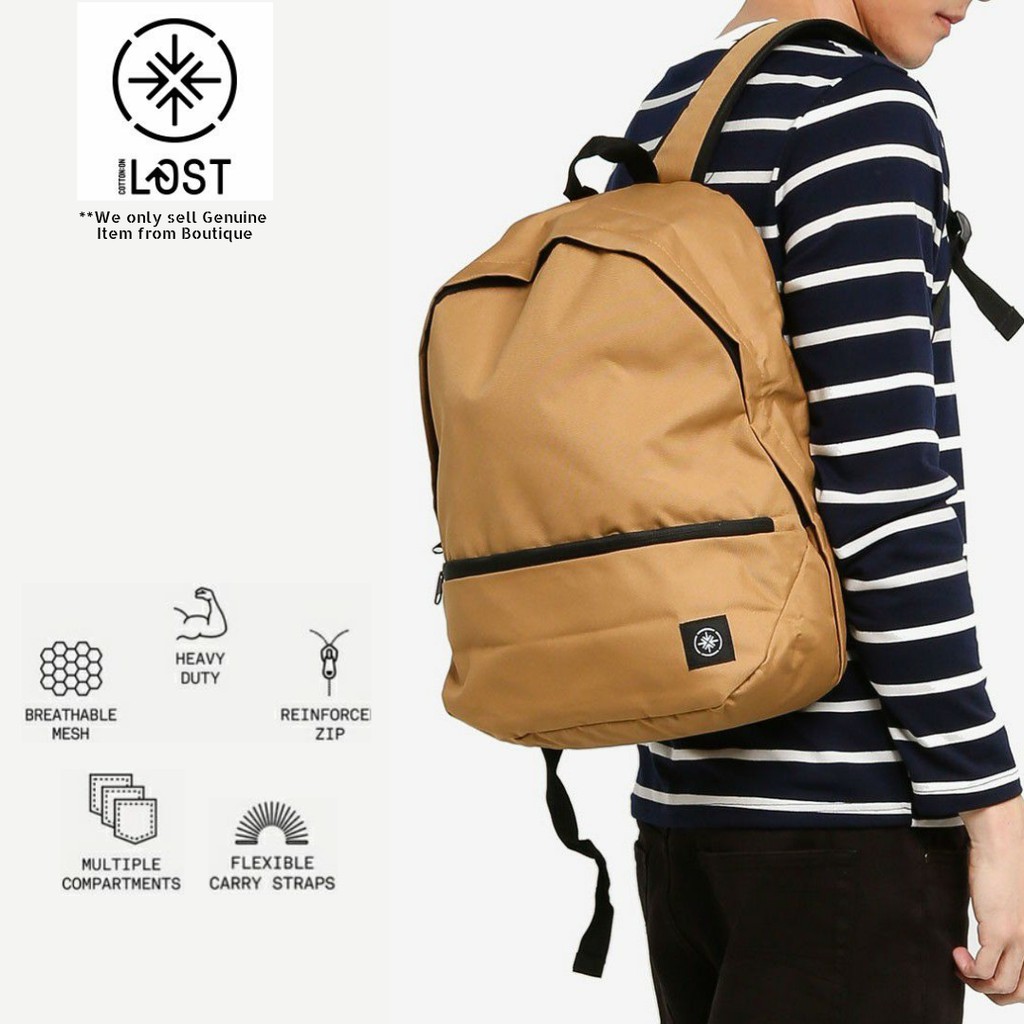 READY STOCK FROM AUS COTTON ON LOST Unisex Transit Backpack Sand Shopee Malaysia