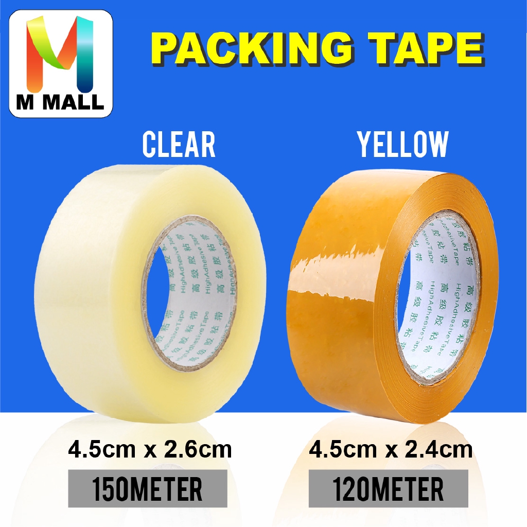 M MALL OPP Clear & Yellow Tape /Packaging/ Sealing/ Adhesive Tape