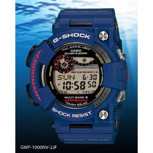 バンドシリコンラバー系G-SHOCK　フロッグマン GWF-1000NV-2JF  ネイビー  美品