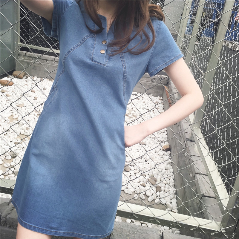 Denim dress clearance shopee