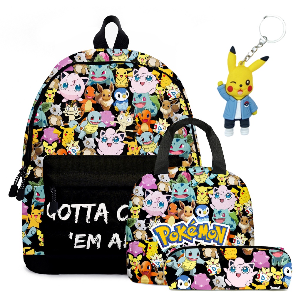 Pokemon Backpack Pikachu Cartoon Anime School Student Children ...