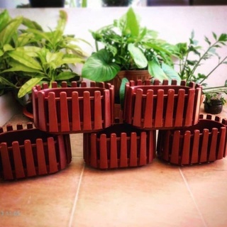 READY STOCK PASU BUNGA PLASTIK COKLAT MURAH,FLOWER POT CHEAP .