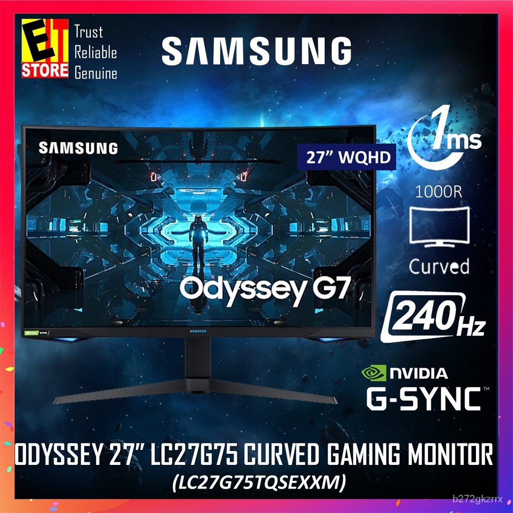 WvTn SAMSUNG ODYSSEY G7 GAMING MONITOR 27" WQHD 240Hz 1ms ...