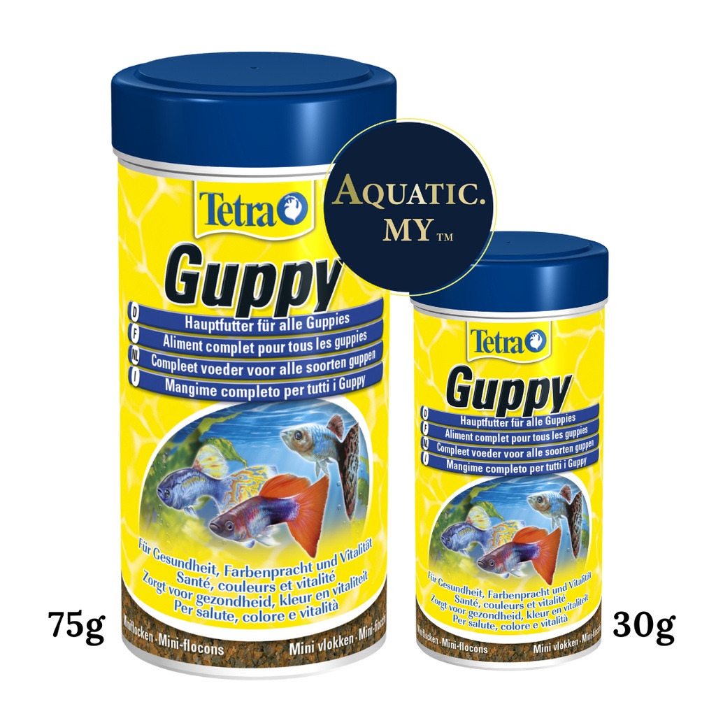 Tetra Guppy (30g/75g) Fish Food Mini Flakes For Aquarium Fish foods ...