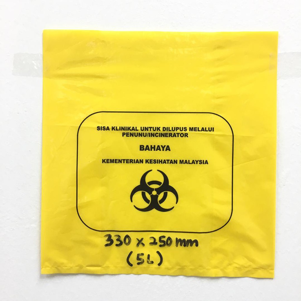 Bio Hazard Yellow Plastic Bag 5L 1pc Shopee Malaysia