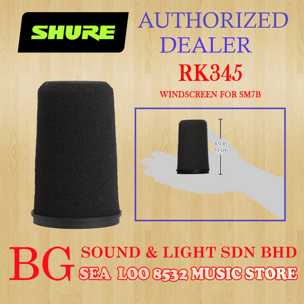 SHURE AUTHORIZED DEALER SHURE RK345 / RK-345 WINDSCREEN FOR SM7B / SM ...