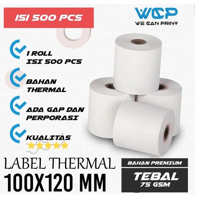 Thermal STICKER LABEL 100X120 THERMAL PRINTER STICKER Paper 500pcs