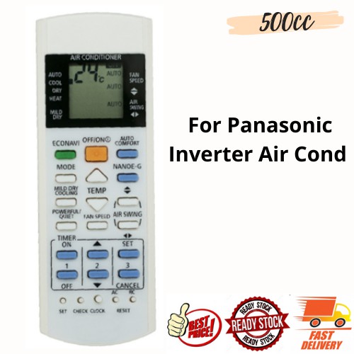 Panasonic Inverter Air Conditioner Remote Control Replacement A75C3300 3208 3706 3708 Shopee