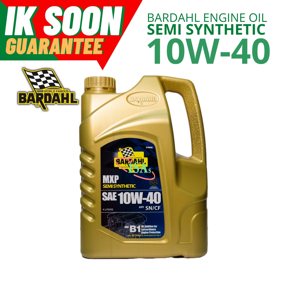 Bardahl MXP Semi Synthetic Engine Oil API-SN/CF 10W-40 (4 Liters)