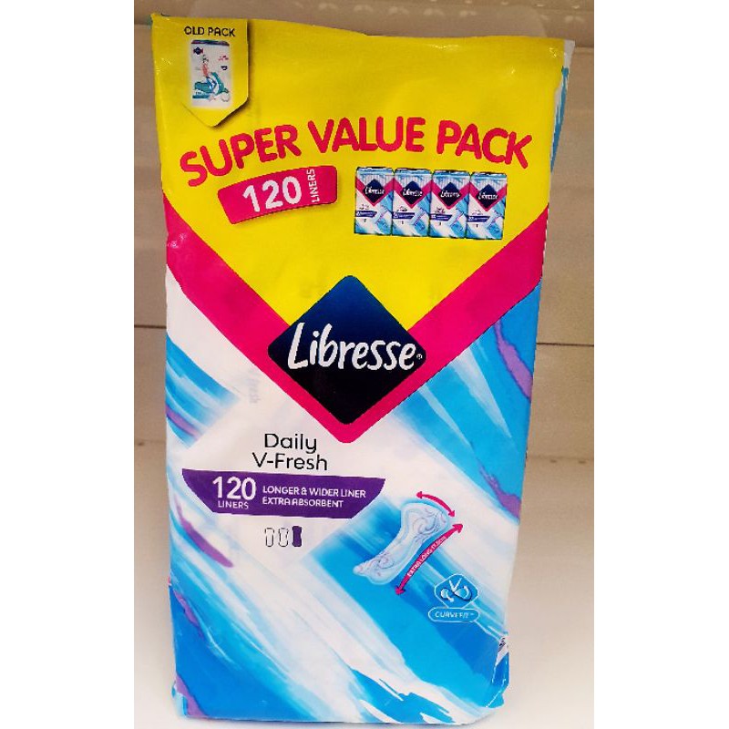 libresse pantyliner super value pack 120's/128's/120+20's Shopee
