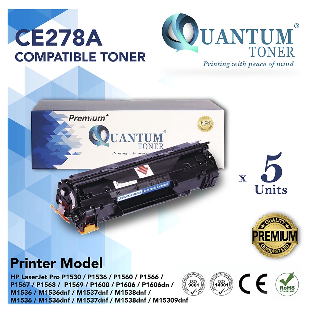 5x Compatible Toner 78A CE278A CE 278 for HP LaserJet Pro P1530 P1536 ...