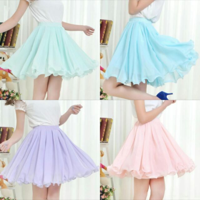 Pink mini skirt outlet chiffon