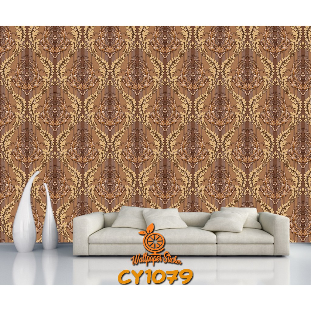 Cy1079 Wallpaper Batik Green Decore 10m X 45cm Wallpaper Wall Sticker ...