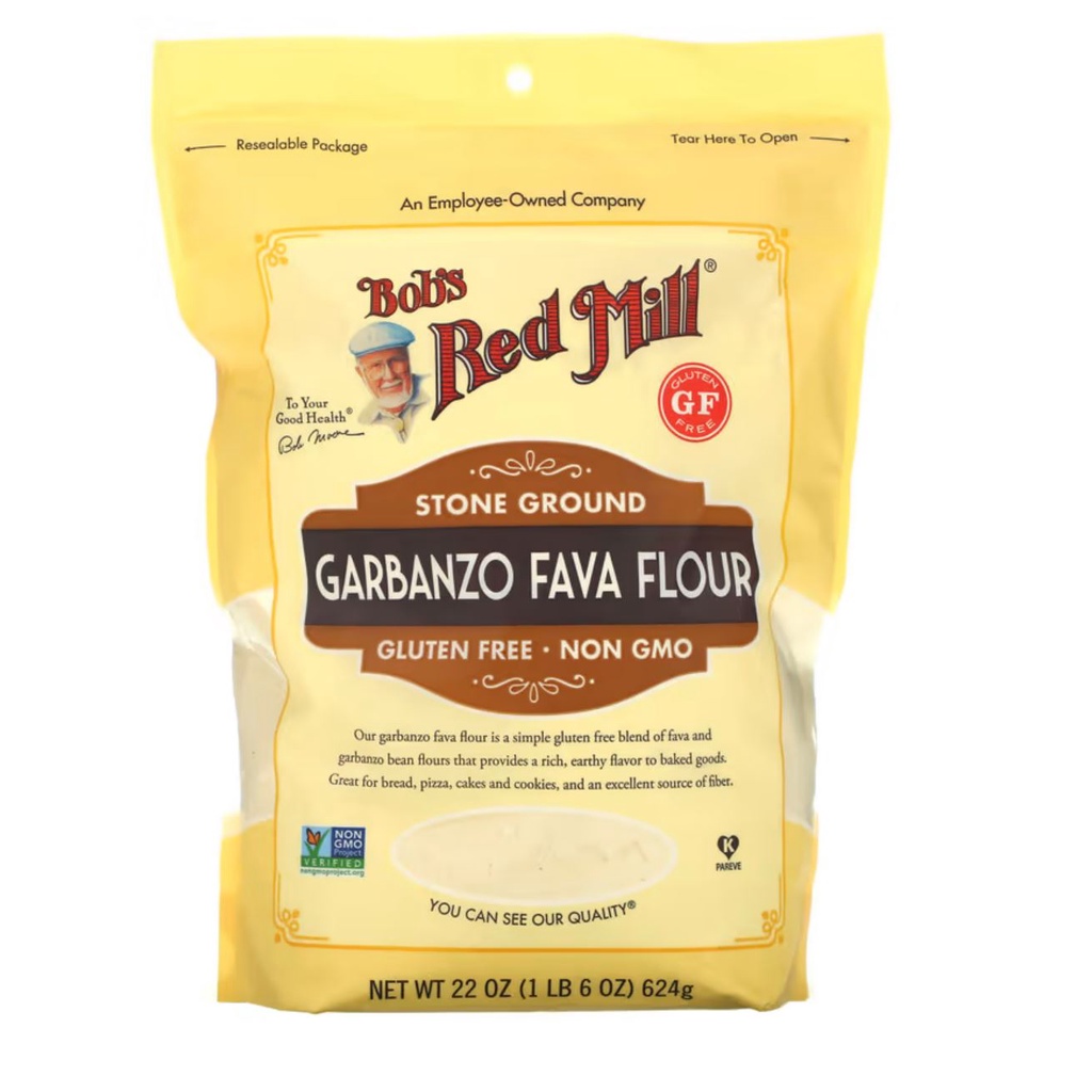 Bob's Red Mill, Garbanzo Fava Flour, Stone Ground, Gluten Free, 22 oz